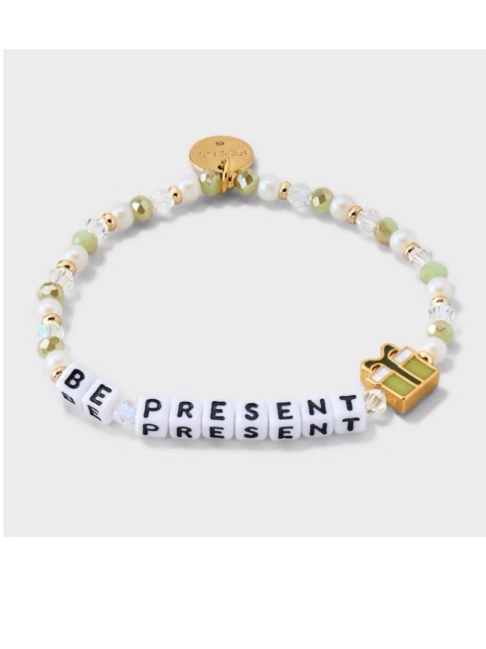 Little Words Project Be Present Beaded Bracelet - S/M NEW Gift Charm